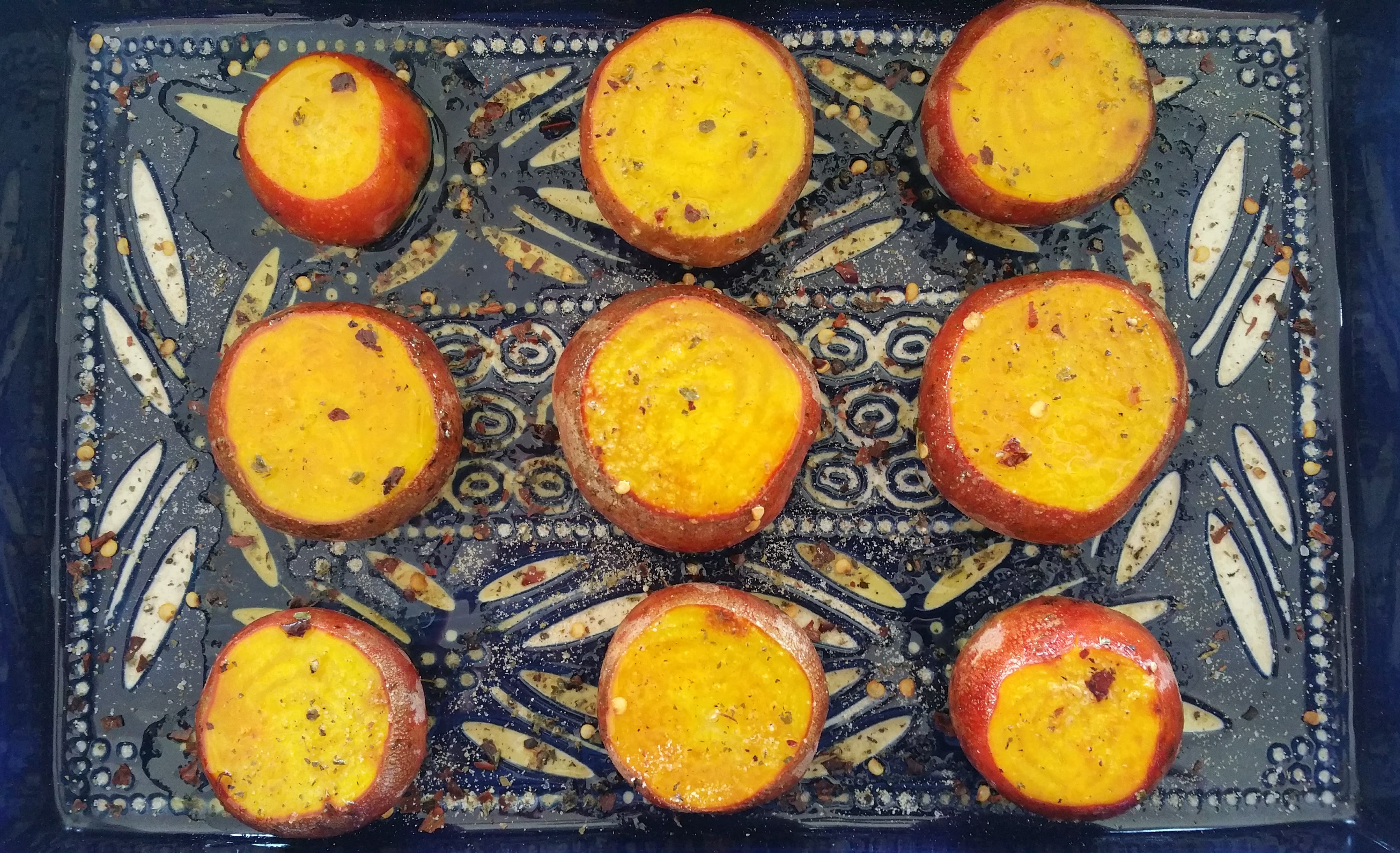 Golden Beets Preped for Oven