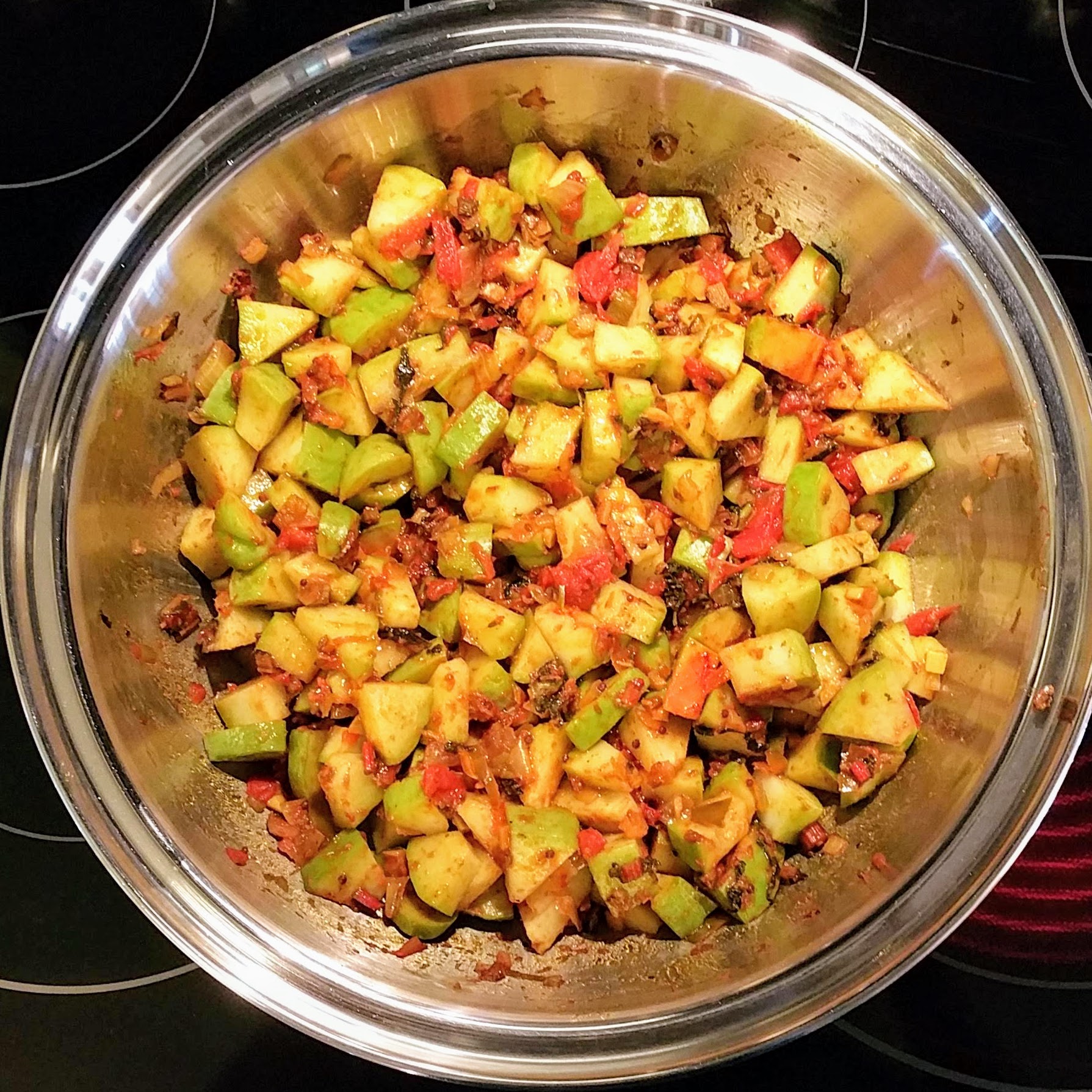 Vegan Curry Chayote Squash Mixed In